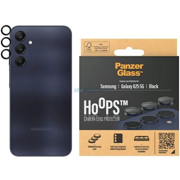 PanzerGlass Hoops Protectie pentru Cameră pentru Samsung Galaxy A25 5G - cu Cadru Negru