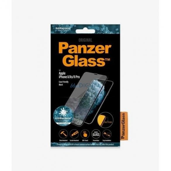 Sticla securizata PanzerGlass E2E Super+ pentru iPhone X / XS /11 Pro - cu rama neagra