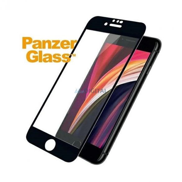 Sticlă călită PanzerGlass E2E Super+ pentru iPhone 6 / 6s / 7 / 8 / SE 2020 / SE 2022 - cu cadru negru