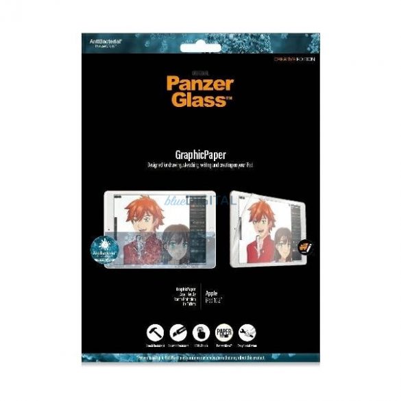 Folie antibacteriană PanzerGlass GraphicPaper cu filtru de strălucire pentru iPad 10.2"