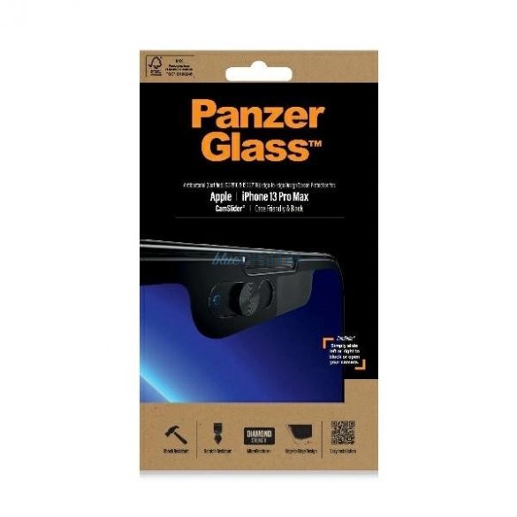 PanzerGlass E2E sticla antibacteriana cu microfractura cu capac pentru camera pentru iPhone 13 Pro Max - cu cadru negru