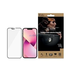 PanzerGlass E2E Sticla antibacteriana Microfractura cu capac pentru camera cu cristal Swarovsky pentru iPhone 13 mini - cu rama neagra