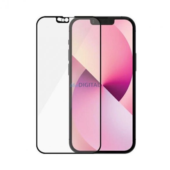 PanzerGlass E2E Sticla antibacteriana Microfractura cu capac pentru camera cu cristal Swarovsky pentru iPhone 13 mini - cu rama neagra