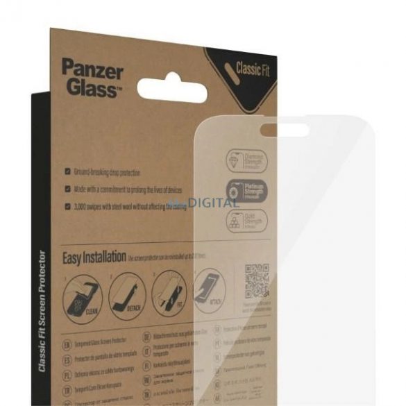 Sticlă antibacteriană PanzerGlass Classic Fit pentru iPhone 14 Pro Max