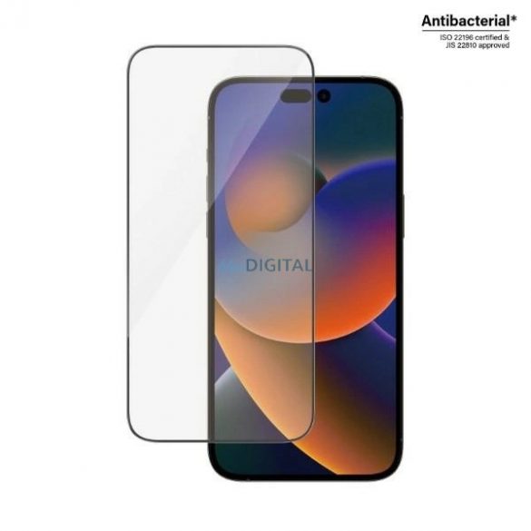 Sticlă călită antibacteriană PanzerGlass Ultra-Wide Fit pentru iPhone 14 Pro Max