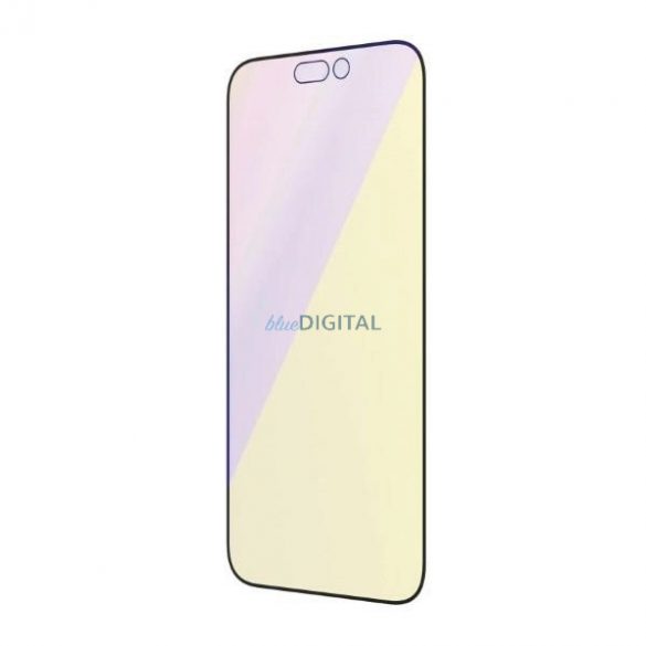 Sticlă securizată antibacteriană PanzerGlass cu adaptare ultra-largă cu filtru de lumină albastră și poziționator pentru iPhone 14 Pro Max