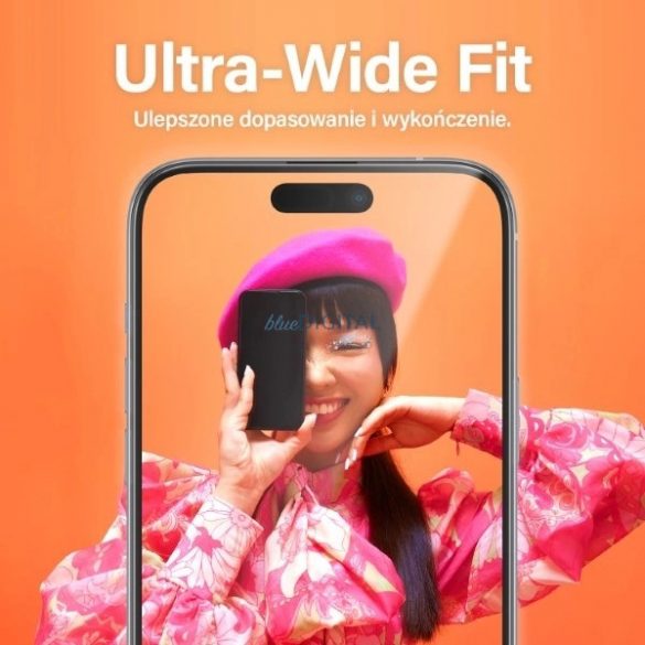 Sticlă călită PanzerGlass Ultra-Wide Fit cu poziționator pentru iPhone 15 Plus