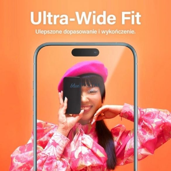 Sticlă temperată PanzerGlass Ultra-Wide Fit cu poziționator pentru iPhone 15 Pro Max