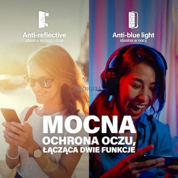 Sticlă securizată PanzerGlass Ultra-Wide Fit cu strălucire și filtru de lumină albastră cu poziționator pentru iPhone 15 Pro