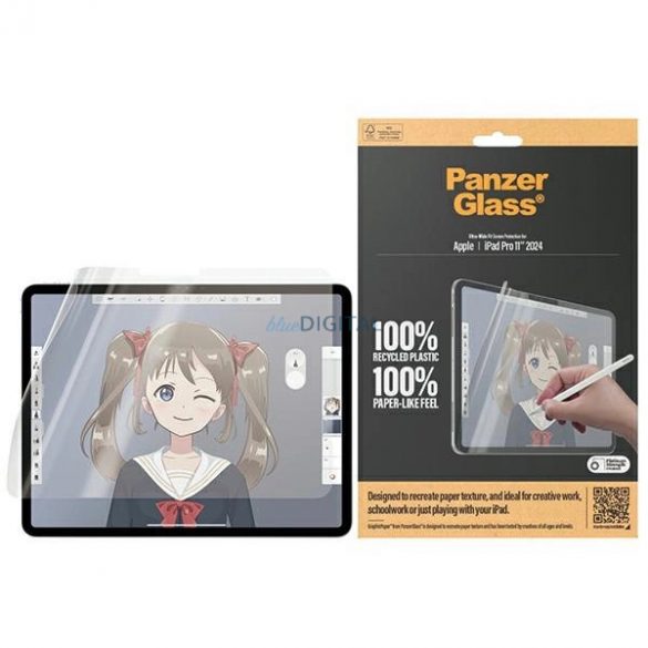 Folie antibacteriană PanzerGlass GraphicPaper cu filtru de strălucire pentru iPad Pro 11" 2024