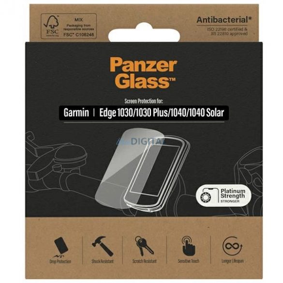 Sticlă securizată antibacteriană PanzerGlass Ultra-Wide Fit pentru Garmin 1030 / 1030 Plus / 1040 / 1040 Solar