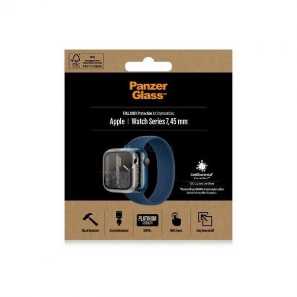 Husa PanzerGlass Full Body pentru Apple Watch 7 / 8 45 mm - transparenta