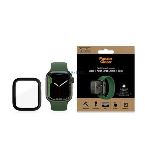 Carcasă PanzerGlass Full Body pentru Apple Watch 7 41 mm - Negru