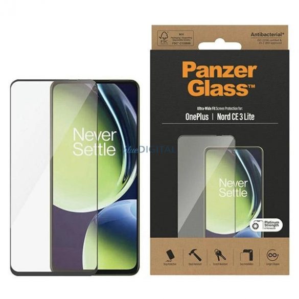 Sticlă călită PanzerGlass Ultra-Wide Fit pe OnePlus Nord CE 3 Lite