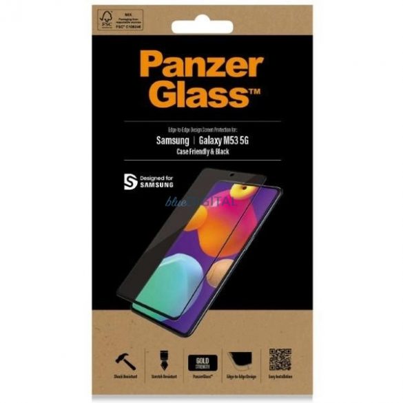 PanzerGlass E2E Sticla securizata obisnuita pentru Samsung Galaxy M53 - cu rama neagra