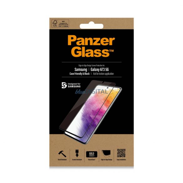 PanzerGlass E2E Sticla securizata obisnuita pentru Samsung Galaxy A73 - cu rama neagra