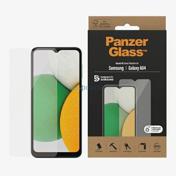 Sticlă antibacteriană PanzerGlass Classic Fit pentru Samsung Galaxy A04