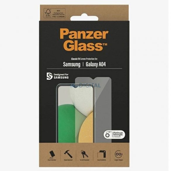 Sticlă antibacteriană PanzerGlass Classic Fit pentru Samsung Galaxy A04