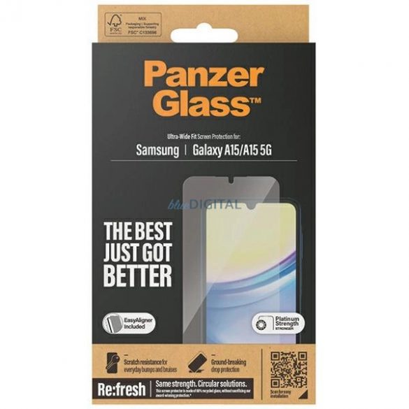 Sticlă securizată PanzerGlass Ultra-Wide Fit pentru Samsung Galaxy A15 / A15 5G