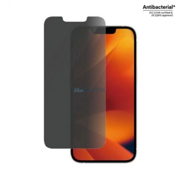 Sticlă antibacteriană PanzerGlass Classic Fit Privacy pentru iPhone 14/13 Pro/13