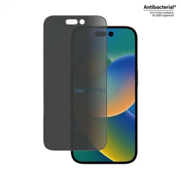 PanzerGlass Ultra-Wide Fit Sticlă securizată Antibacterian Privacy cu poziționator pentru iPhone 14 Pro