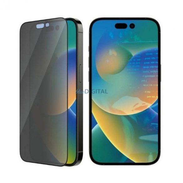 PanzerGlass Ultra-Wide Fit Sticlă securizată Antibacterian Privacy cu poziționator pentru iPhone 14 Pro