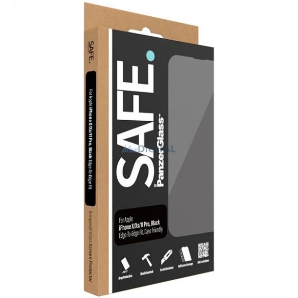 SAFE by PanzerGlass Sticlă temperată Edge-to-Edge pentru iPhone 11 Pro / Xs / X - cu cadru negru