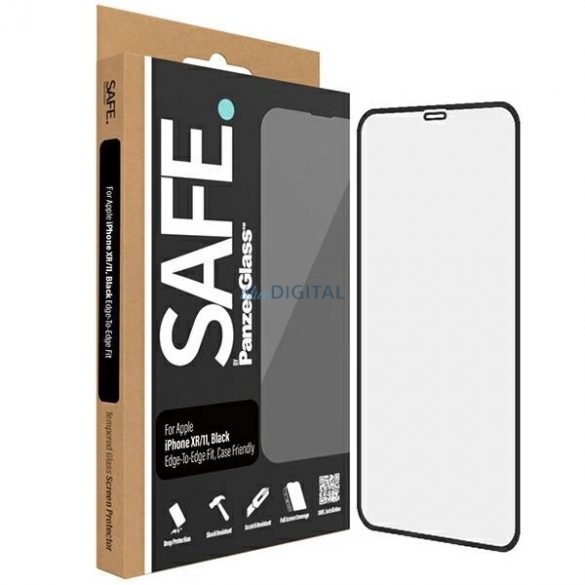 Sticlă temperată SAFE by PanzerGlass Edge-to-Edge pentru iPhone 11 / Xr - cu cadru negru