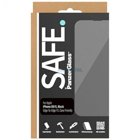 Sticlă temperată SAFE by PanzerGlass Edge-to-Edge pentru iPhone 11 / Xr - cu cadru negru