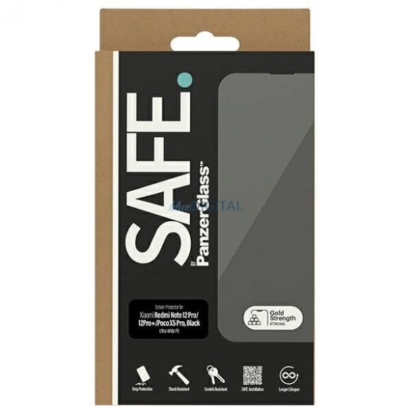 Sticlă temperată SAFE by PanzerGlass Ultra-Wide Fit pe Xiaomi Mi 12 Pro 5G / Poco X5 Pro / 12 Pro+ - cu cadru negru