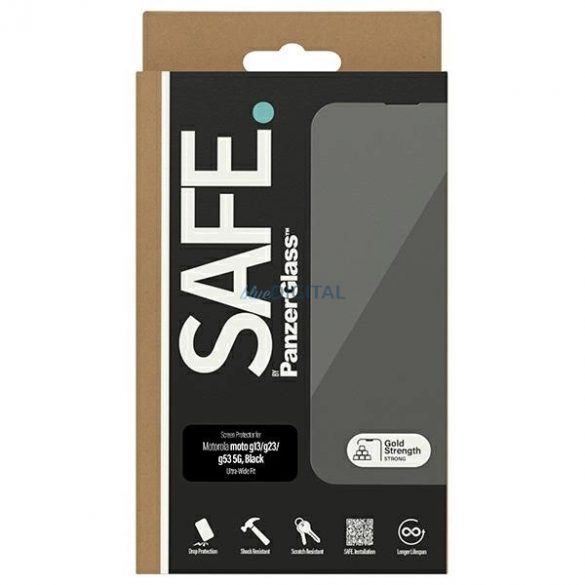 Sticlă securizată SAFE by PanzerGlass pentru Motorola Moto G13 / G23 / G53 5G - cu cadru negru