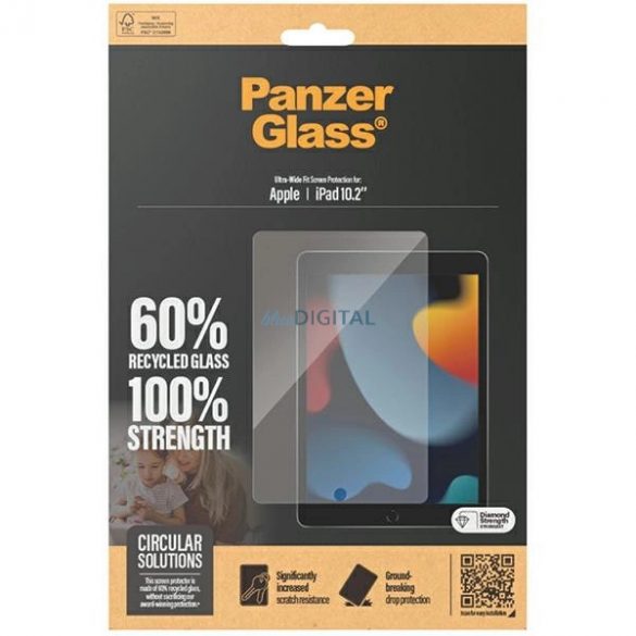 Sticlă călită PanzerGlass Ultra-Wide Fit pentru iPad 10.2"