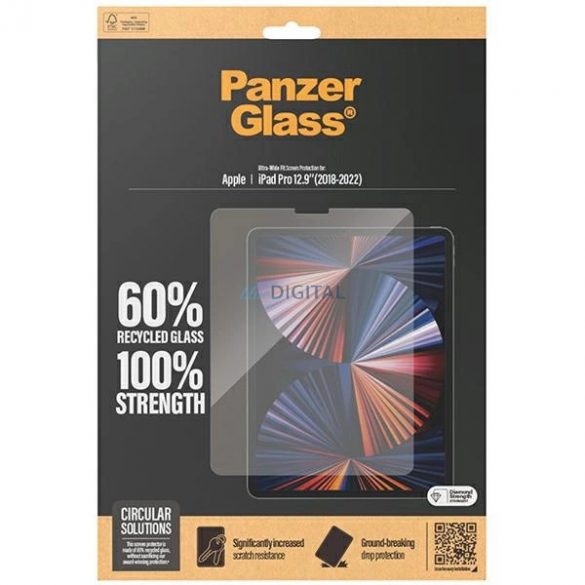 Sticlă temperată PanzerGlass Ultra-Wide Fit pentru iPad Pro 12.9" 2018-2022