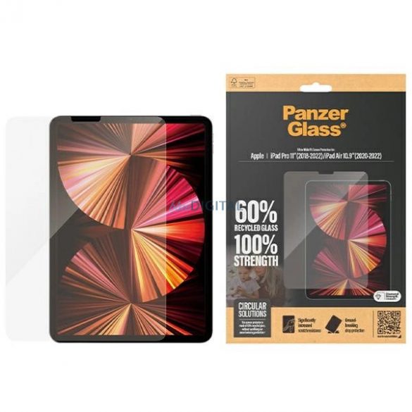 Sticlă călită antibacteriană PanzerGlass Ultra-Wide Fit pentru iPad Pro 11" 2018-2022 / Air 10.9" 2020-2022