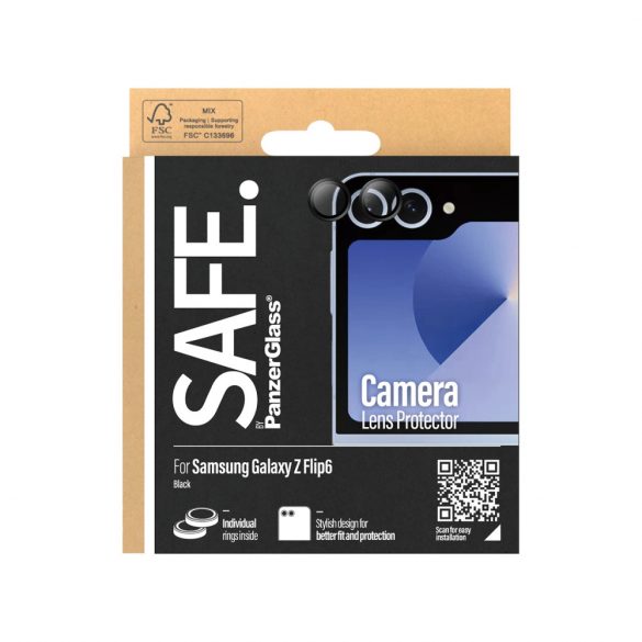 Husa pentru cameră SAFE by PanzerGlass pentru Samsung Galaxy Z Flip 6 - cu cadru negru