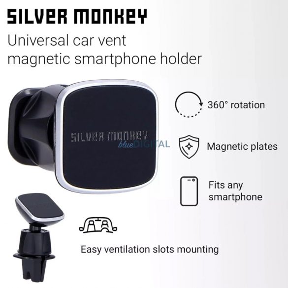 Silver Monkey CM-MGN-SM suport magnetic pentru aerisire auto - negru