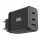 Încărcător de perete Silver Monkey GaN 65W 2x USB-C PD 1x USB-A QC 3.0 - negru