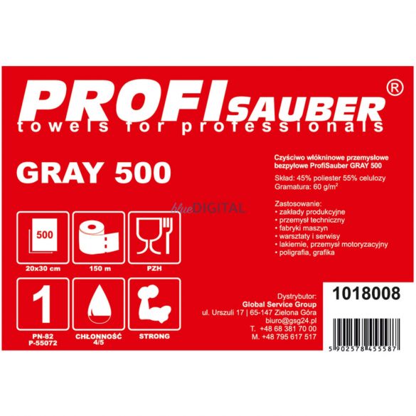 Lavetă gri pentru curățare industrială nețesută ProfiSauber GREY 500