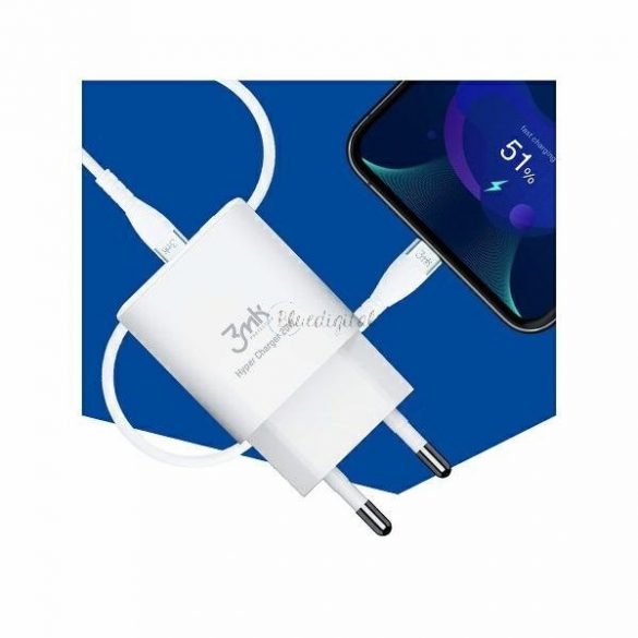 3MK HyperCharger 20W 1xUSB-C + 1xUSB-A încărcător PD/QC