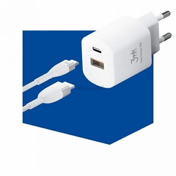 3MK HyperCharger 20W 1xUSB-C + 1xUSB-A încărcător PD/QC