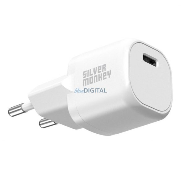 Încărcător de perete Silver Monkey Mini USB-C 20W PD - alb