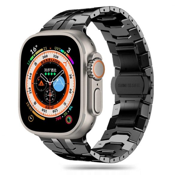 Bratara Tech-Protect Stainless Line pentru Apple Watch 4 / 5 / 6 / 7 / 8 / 9 / SE / Ultra 1 / 2 (42/44/45/49 mm) - Negru