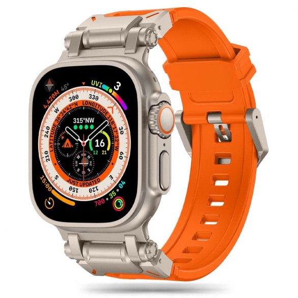 Curea Tech-Protect Delta Pro pentru Apple Watch 4 / 5 / 6 / 7 / 8 / 9 / SE / Ultra 1 / 2 (42/44/45/49 mm) - portocaliu titan