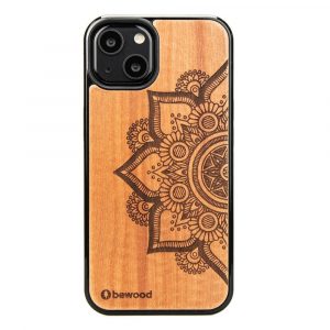 Husa din lemn Bewood Mandala Apple Tree pentru iPhone 13 - Maro Deschis