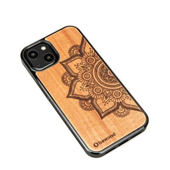 Husa din lemn Bewood Mandala Apple Tree pentru iPhone 13 - Maro Deschis