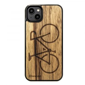 Husa Bewood Bicycle Limba pentru iPhone 15 Plus - Maro Deschis