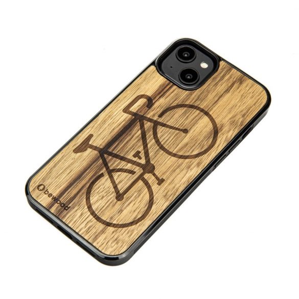 Husa Bewood Bicycle Limba pentru iPhone 15 Plus - Maro Deschis