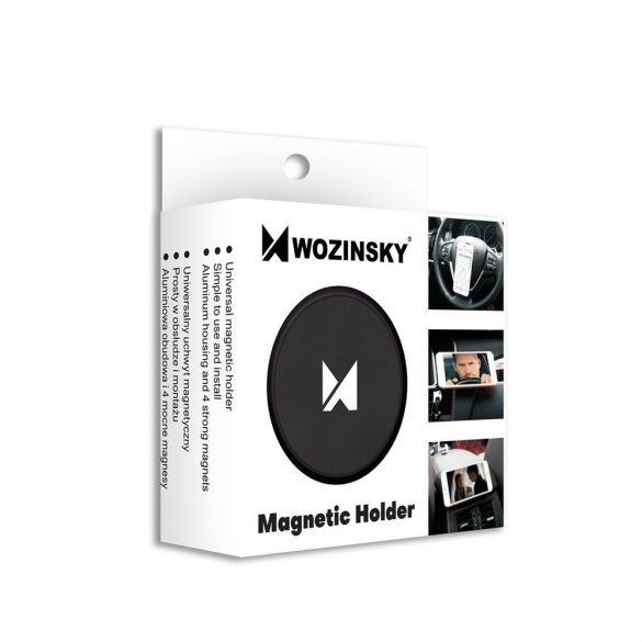 Wozinsky suport magnetic autoadeziv plat pentru telefonul auto, negru (WMH-02) (A8)