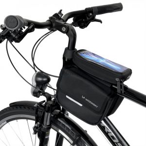 Wozinsky cadru biciclete sac biciclete pannier impermeabil telefon husă 1.5l negru (WBB26BK)