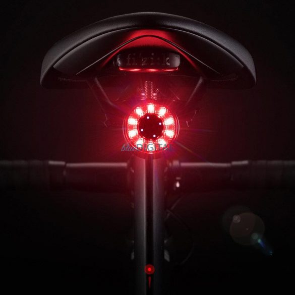 Lampă LED spate pentru bicicletă Wozinsky cu lumină roșie micro USB 5 moduri negru (WRBLB2)